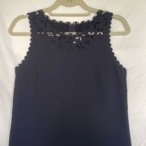 Navy Laser-Cut Shift Dress Sz 8